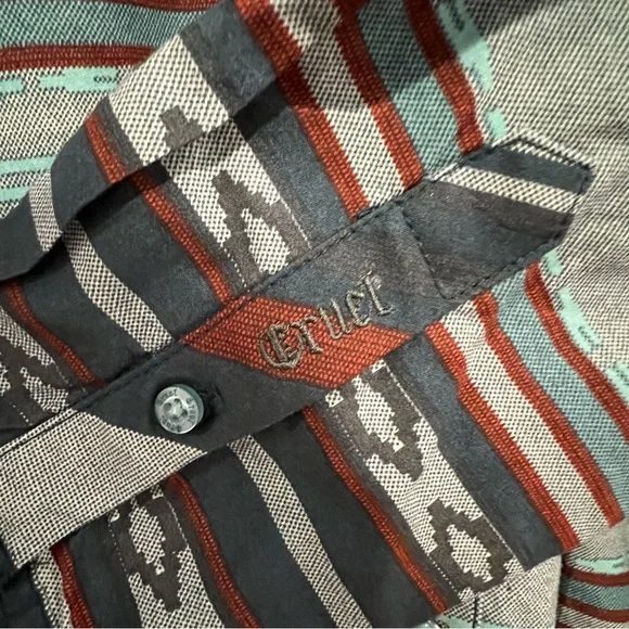 Cruel Girl Western Shirt Womens M Stripe Snap Front - Picture 2 of 6